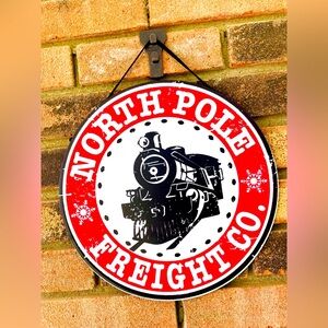 *North Pole Freight Co. Embossed Metal Sign